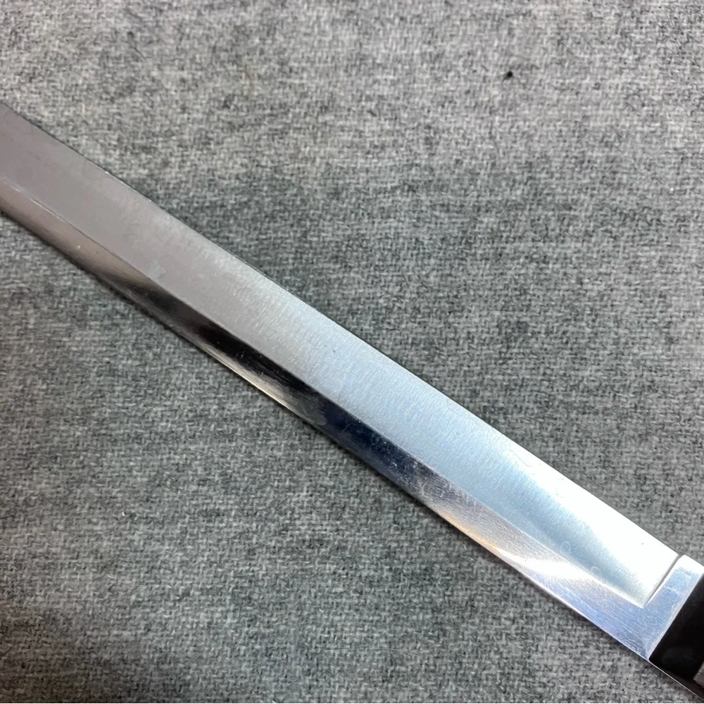 Vintage CUTCO 34 Model No. 2147079 Slicing Knife Kitchen Wood Brown Handle USA